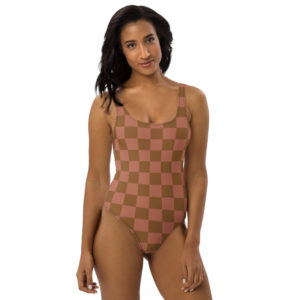 Brown One Piece Swimsuit