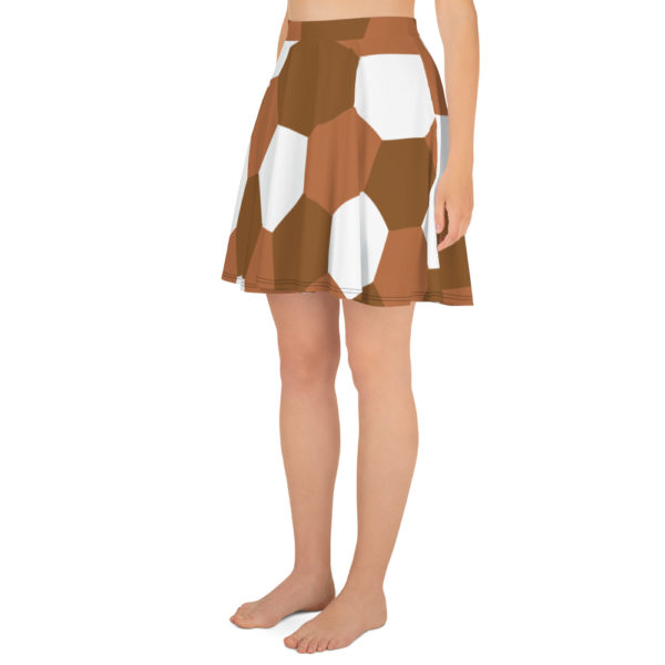 brown white skater skirt
