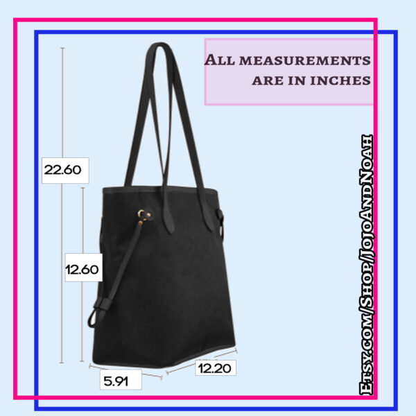 Zippered Tote Bag Measurements