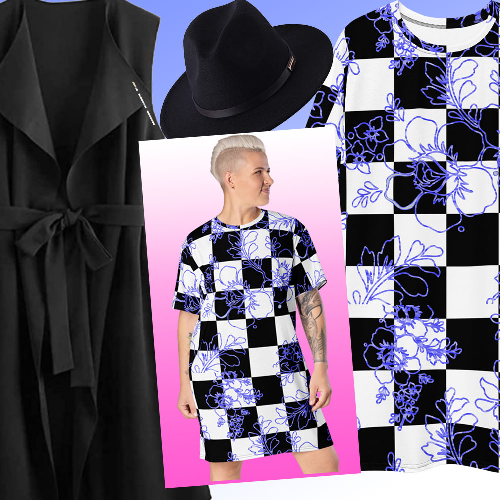 checkerTshirtDress