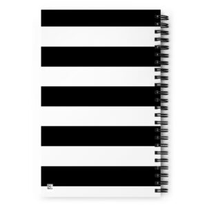 black and white striped notebook