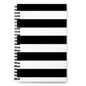 black and white striped notebook