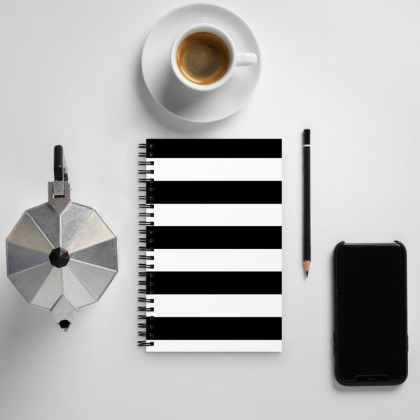 Stunning 140 Pages Black And White Striped Notebook - Image 4