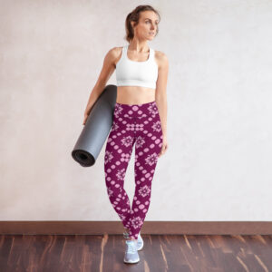 womens burgundy leggings