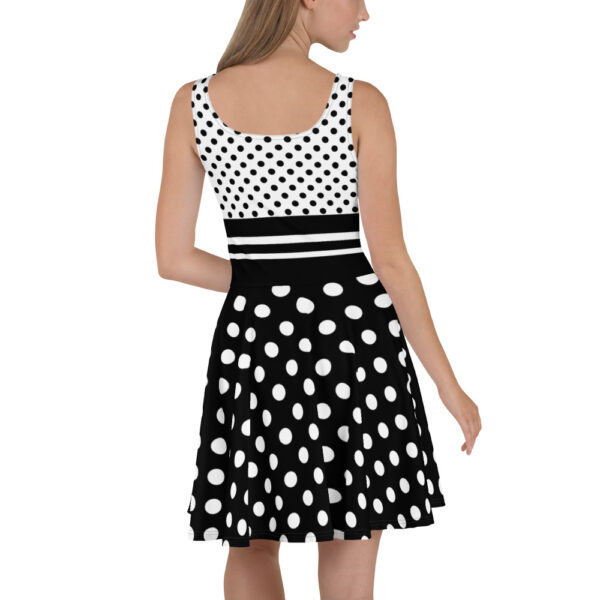 black with white polka dots dress