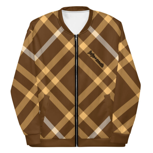 brown bomber jacket