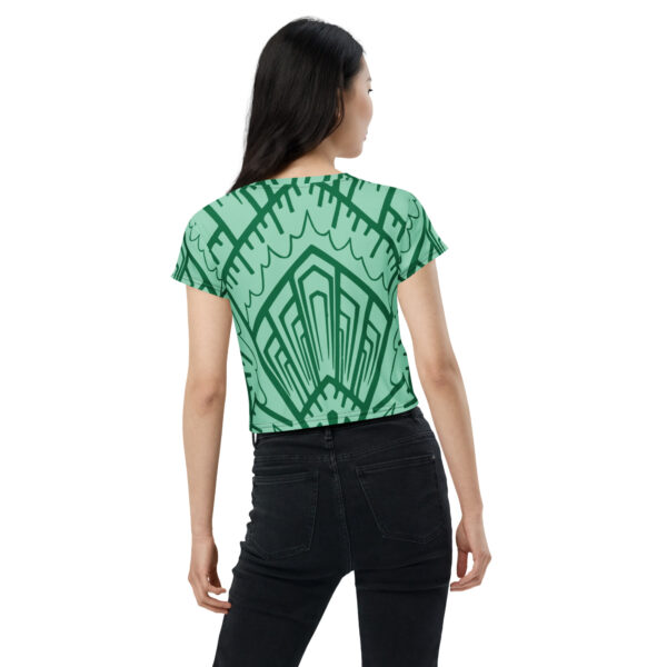 green crop shirt