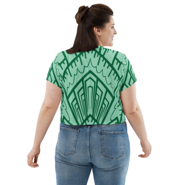 green crop shirt