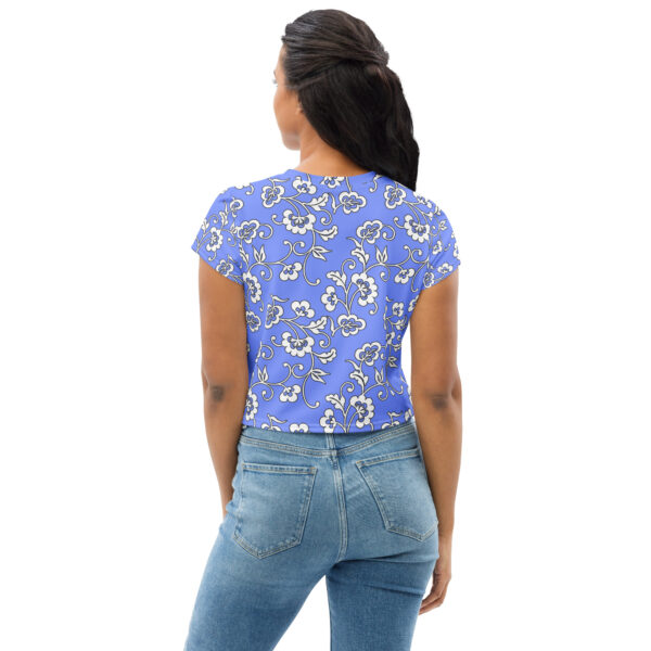 blue floral crop top