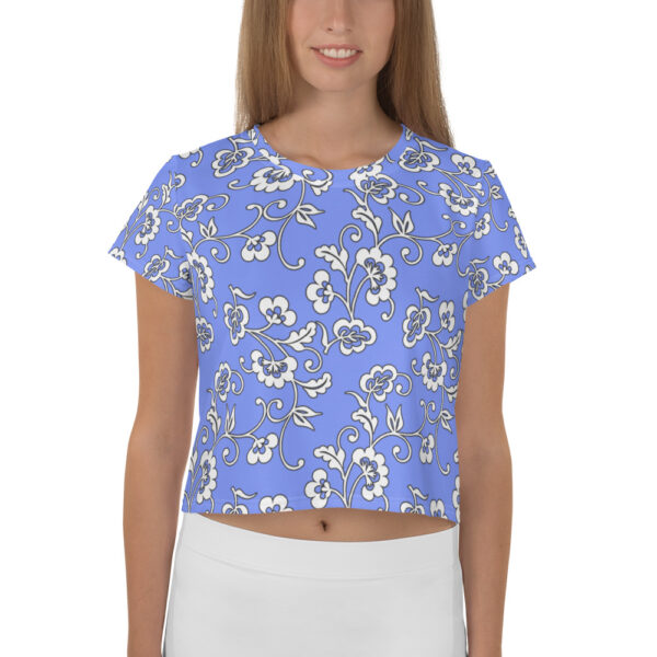 blue floral crop top