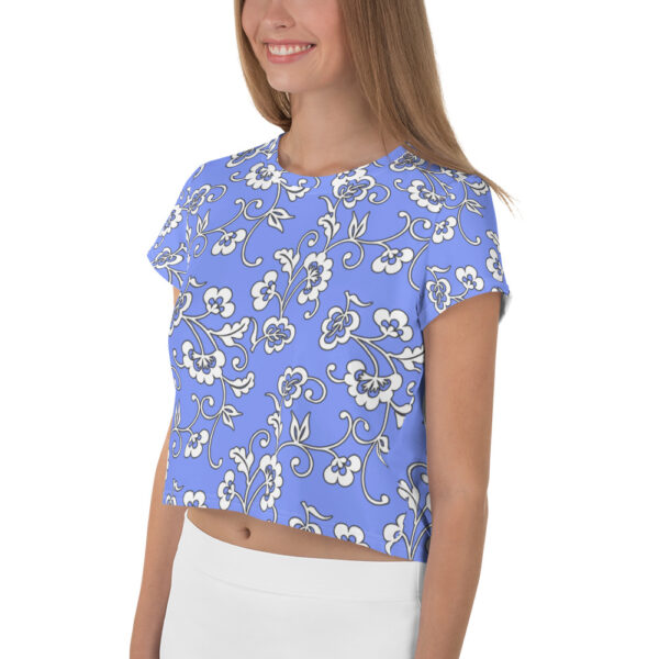 blue floral crop top