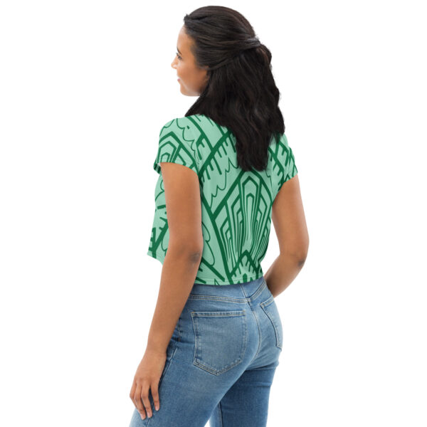 green crop shirt