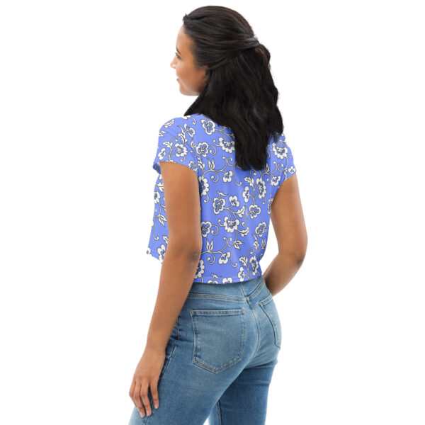 blue floral crop top