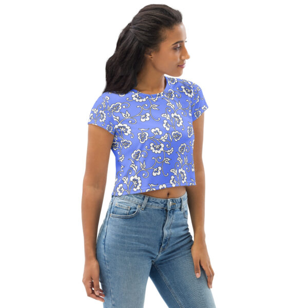 blue floral crop top