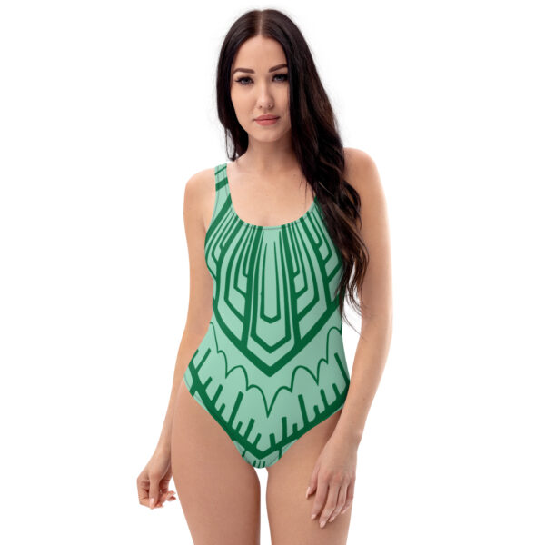 green one piece swimsuit