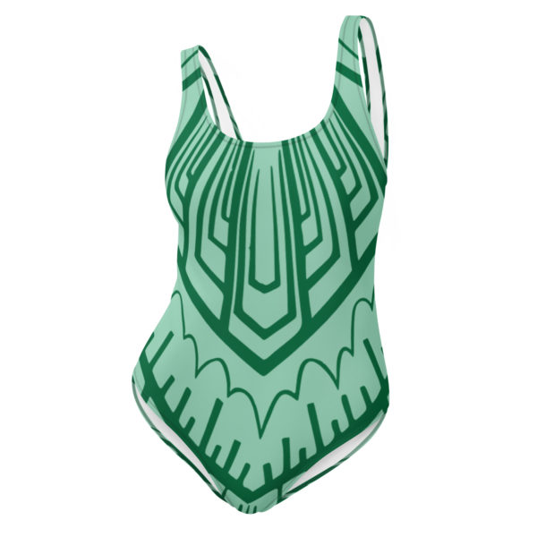 green one piece swimsuit