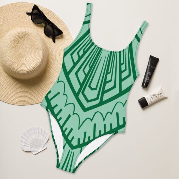 green one piece swimsuit