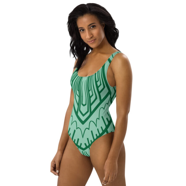 green one piece swimsuit