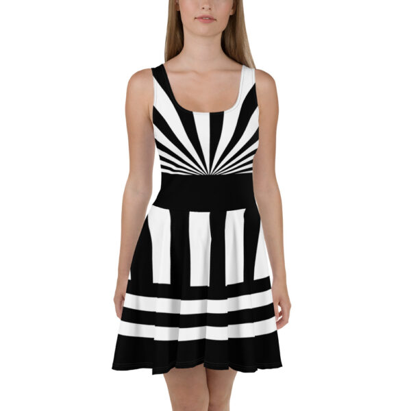 black and white dress