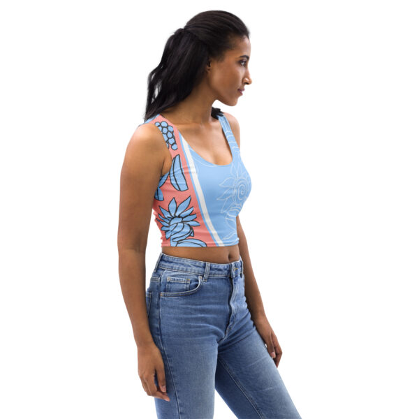 light blue crop top