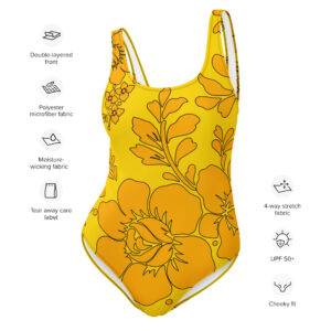 yellow one piece swimsuit