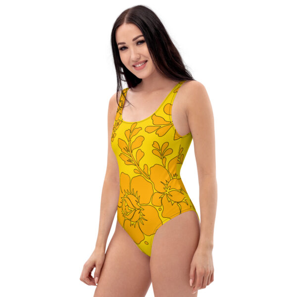 yellow one piece swimsuit