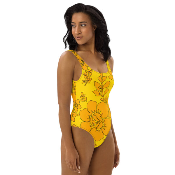 yellow one piece swimsuit