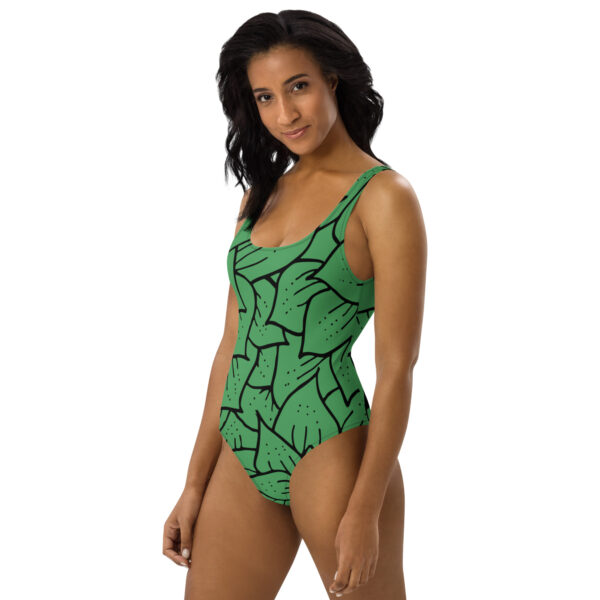 green bathing suit