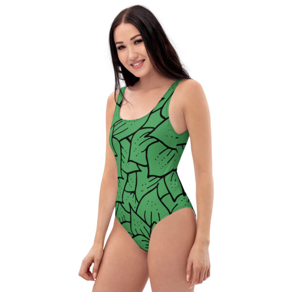 green bathing suit