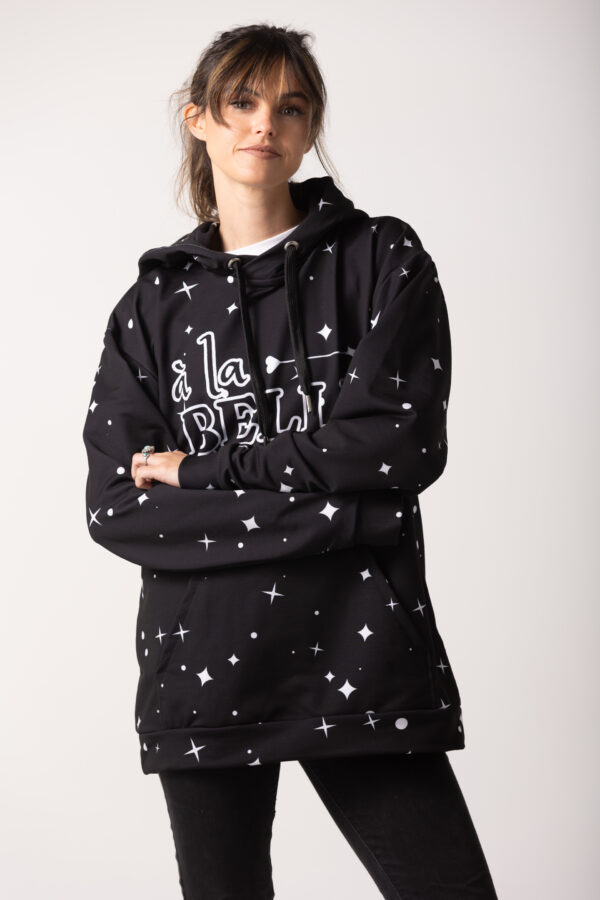 Super Hip Black Unisex Hoodie - Image 2