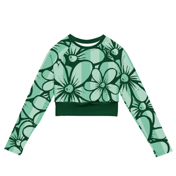 Groovy Vibrant Green long-sleeve crop top - Image 10