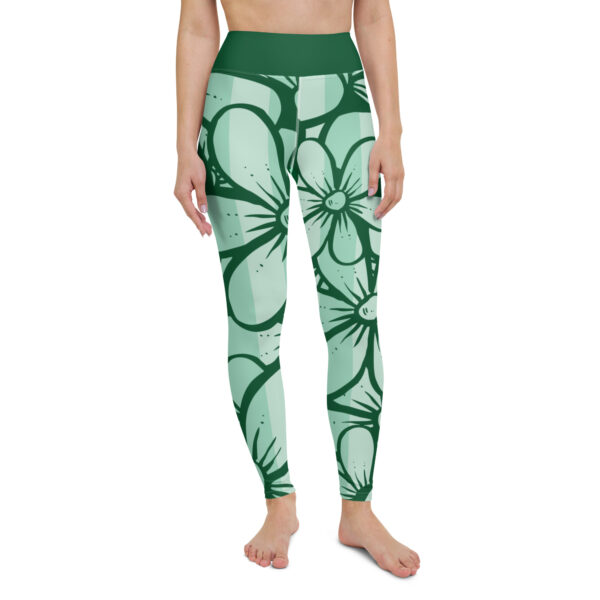 High Waist Green Yoga Leggings - Image 5