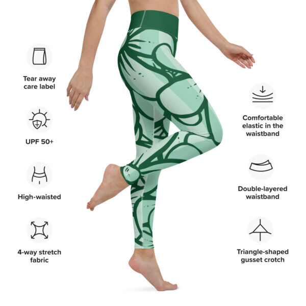 High Waist Green Yoga Leggings - Image 4